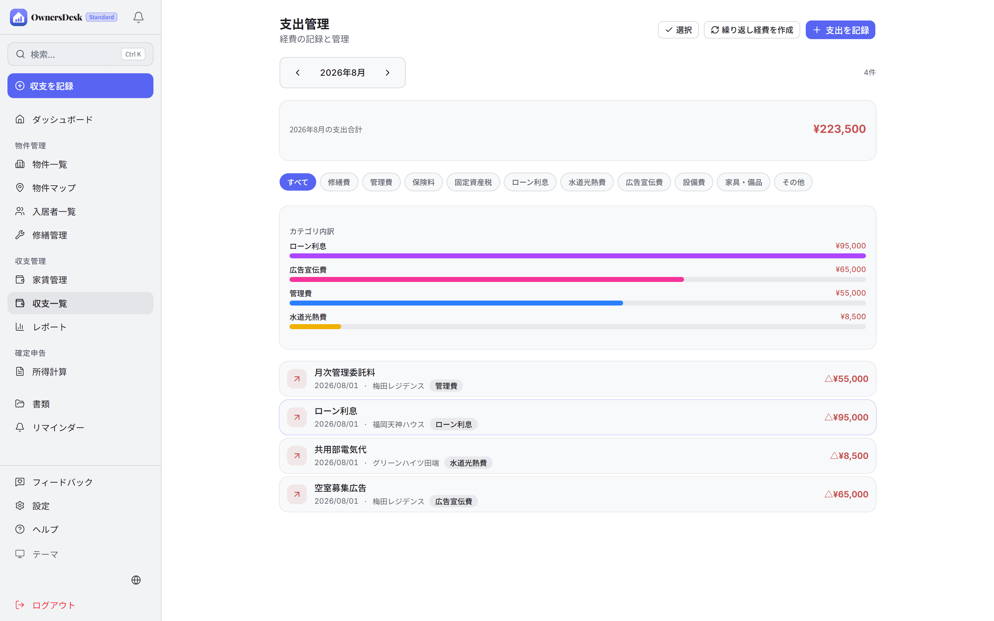 家賃収入の経費一覧【2026年版】大家が落とせるもの・落とせないもの完全リスト